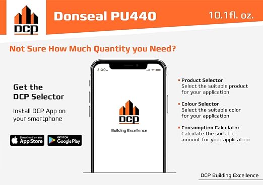 DCP Donseal PU440 Polyurethane Concrete Sealant 1 Pack– Non-Sag Concrete Caulk for Joints, Walls, Sidewalk, and Foundation, 10.1 fl. oz. Cartridge – Grey