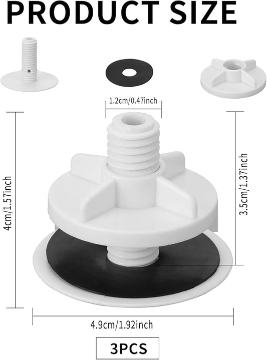 3 Pcs Sink Hole Covers Caps Faucet Hole Cover White Kitchen Sink Plug, Kitchen Sink Caps for Tap Holes Plate Stopper Cover Blanking Metal Plug, 2 Inch Faucet Cover for Kitchen Sink