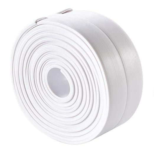 Daycount Tape Caulk Strip Seal for Toliet Bathtub, Sink, Kitchen, Wall Edge, Self Adhesive Corner Liner 126''x1.57'' (White)