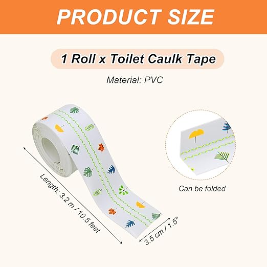 PATIKIL Caulk Tape Waterproof Self Adhesive, PVC Toilet Caulking Sealant Strip Bathtub Caulk Sealing Strip Tape for Bathroom Kitchen Countertop, Autumn Leaves (1.5 Inch x 10.5 Ft)