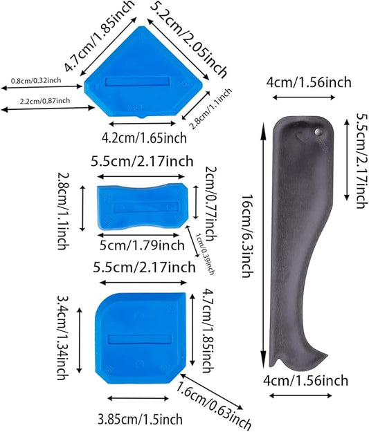 4 Pcs Blue Silicone Caulking Tools, Compatible Sealant Caulk Tool Kit Finishing Tools, Sealing Kit for Kitchen Bathroom Floor Sink Joint/Home Renovatio