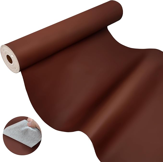 AOOTOOLINK Leather Repair Patch 17X158 Inch Self Adhesive Leather Repair, Large Leather Repair Tape for Couches, Furniture, Car Seats, Cabinets, Sofa, Handbags (Dark Brown, 17X158 Inch)