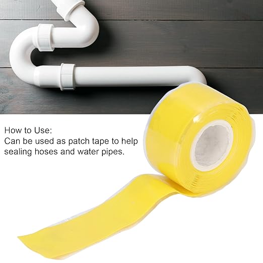 Waterproof Self-Welding Silicone Tape for Sealing Repair of Water Pipe Hoses (Yellow)