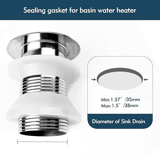Drainage Seal, 2 Sets Universal Basin Drain Gasket, Thickened Silicone Seals Well, Bathroom Sink Drain Stopper Replacement Parts, Leak-Proof Seal Kit for Kitchen Sink Drain