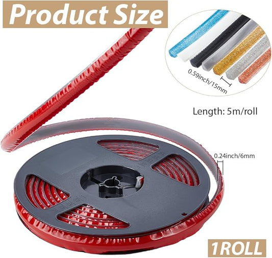 GORGECRAFT 5.5 Yard Waterproof Caulk Strip 0.6 Inch Self-Adhesive Ceramic Tile Gap Tape Sealing Strips Peel and Stick Tape Roll Floor Edge Sealant Trim for Shower Bathtub Bathroom Toilet