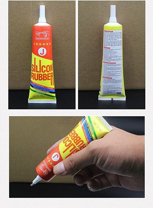 Silicone Glue,Clear Silicone Adhesive for Silicone Rubber Waterproof,Instant,Heat Resisting,Liquid Silicone Sealant Super Glue for Plastic,Metal,Wood,Electronic Components,TPU TPR TPE,50ml