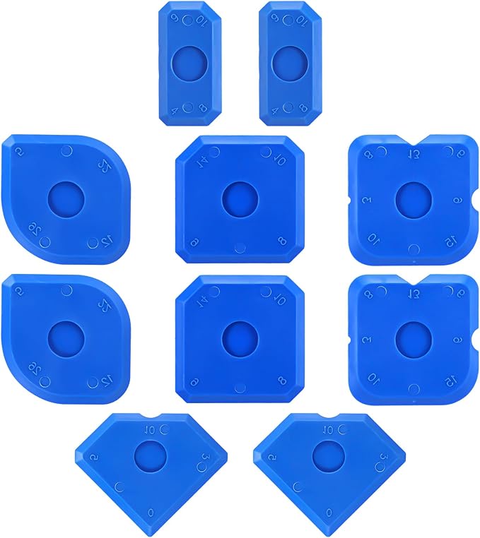 10 Pcs Silicone Caulking Tool, Caulking Tool Set with Sealant Remover & Scraper for Kitchen Bathroom Floor Window Sink Sealing (Blue)