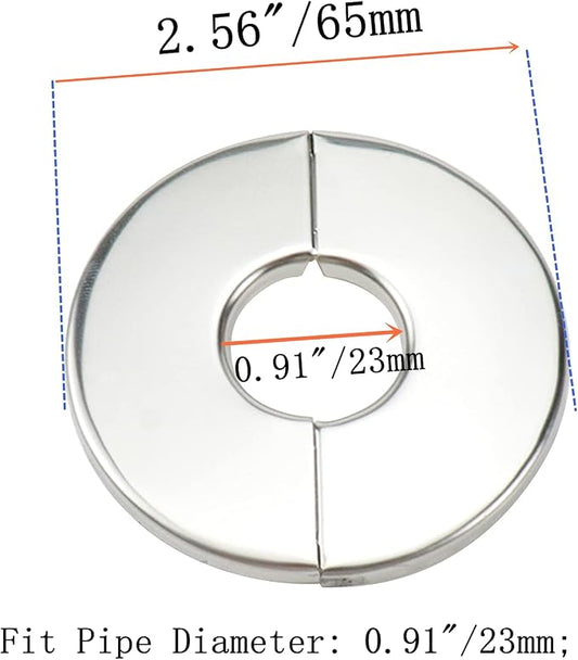 Wall Split Flange, Stainless Steel Round Escutcheon Plate for 0.91"/23mm Diameter Pipe, Pack of 4