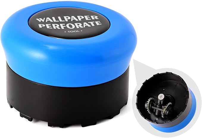 NEWISHTOOL Blue Wallpaper Perforating Tool Wall Paper Stripper Removal Scoring Tool Wallpaper Perforator and Scorer Remover Tool, Wallcovering Separating Cutter Wheel Tool
