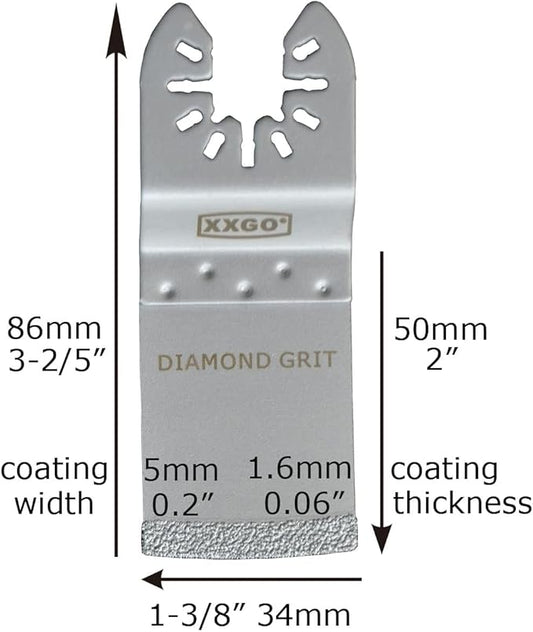 XXGO 4 Pcs Diamond Oscillating Multi Tool Blades for Removing Grit Grout XG4202S