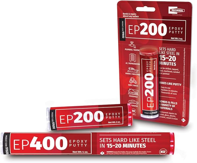 RectorSeal Ep-200 Epoxy 97600 Epoxy Putty with Display, Easy Application, Plumbing, 2 oz.