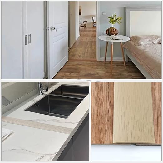 Floor Transition Strip 2" Self Adhesive Flat Vinyl Flooring Transitions Strip with Strong Backing (5cm, 6.6FT, Brown Wood Grain)