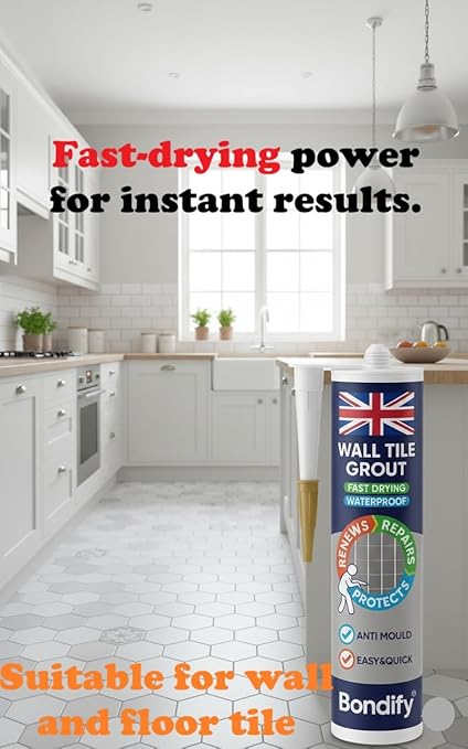 Waterproof Wall Tile Grout Black Cartridge Ready Mixed 16oz / 450g Fast Drying Wall Grout Repair Kit Black, Grout Reviver for Shower, Bathroom, Kitchen, Quick Drying Tile Gap Filler