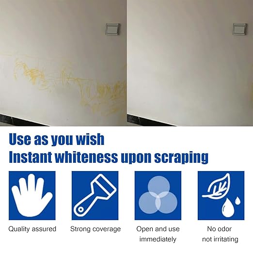 Wall Repair Paste Tube – Drywall Repair Kit, White Multi-Functional Quick Drying Wall Mending Agent for Cracks and Holes, with Scraper and Sandpaper