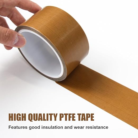 STKPACK Teflone Glass Cloth Tape (1 inch x 33 Feet x 0.18mm), High Temperature PTFE Heat Resistant Adhesive Tape Non-Stick Surface for Vacuum Sealer Machine, Heat Press, Packaging, Electrical Use