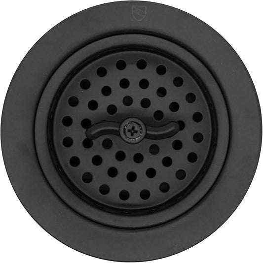 Westbrass A213-62 3-1/2" Wing Nut Twist Style Large Kitchen Sink Basket Strainer, Matte Black