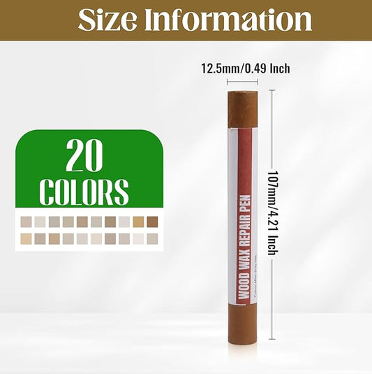 Wood Filler Sticks,20 Colors Wood Repair Wax Crayons Furniture Markers Touch up for Repairing Scratches, Scuffs, Cracks, Dings and Holes in Wood Floors, Cabinets, Furniture (Gray Series)