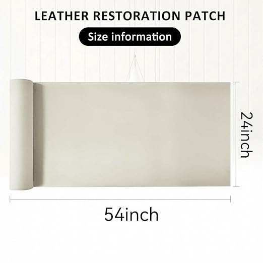 Leather Repair Patch, Leather Repair Tape, Repair Patch Self Adhesive Waterproof, Vinyl Repair Tape, for Couches, Car Seats, Chairs, Furniture (Beige, 24 x 54 Inch)