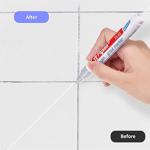 10 Pieces Tile Pen Wall Grout Color Pen Tile Repair Pen Refill Wall Gap Grout Renew Marker for Tiles Floor Kitchen Bathroom(Silver)