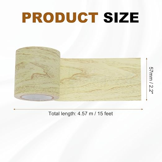 uxcell Wood Grain Repair Tape, 2.2" x 15ft Self Adhesive Wood Grain Colored Duct Tape Waterproof Repair Patch for Furniture Floor Scratch Fix, Baseboards, DIY Decor, Gray Pine
