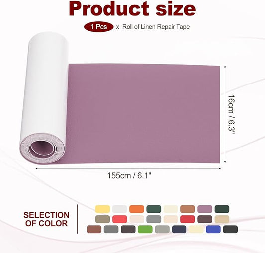 PATIKIL Leather Patches Tape for Furniture, 6.3 x 61 Inch Self Adhesive Vinyl Leather Repair Kit Cover Sheet for Couch, Sofa, Car Seats, Office Chair, Light Purple