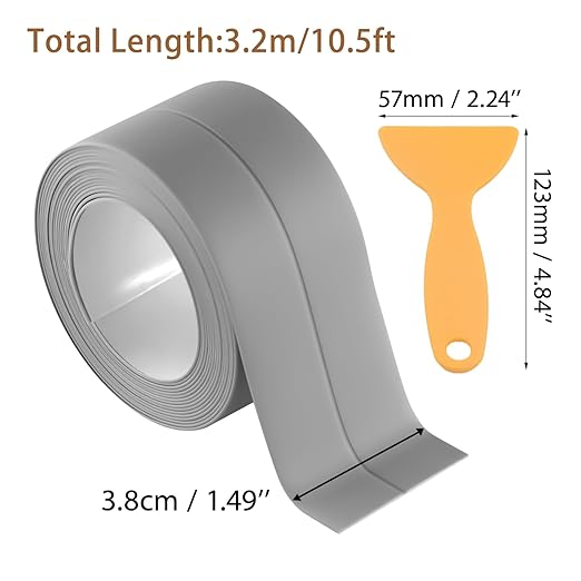 3 Rolls 10.5 Feet Caulk Tape Waterproof Sealing Self Adhesive, Caulking Sealant Strip for Bathroom Toilet Kitchen Countertop