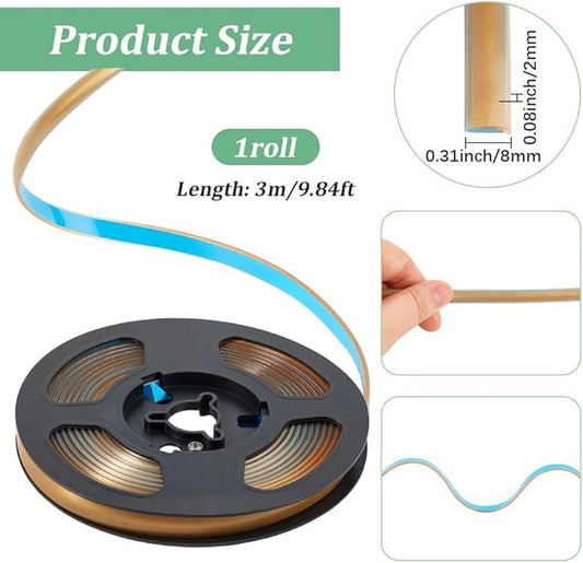 GORGECRAFT 9.84 Feet x 0.31 Inch Caulking Strip Self Adhesive Caulk Trim Peel and Stick Decorative Gap Sealant Edging Tape Border for Stove Sink Toilet Bathroom Wall Edge Cabinet Chocolate Color