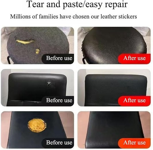 Leather Repair Patch Tape Kit,Self Adhesive Leather Repair Kit for Furniture,Vinyl Repair Kit for Couch,Sofa,Car Seats,Office Chair Luggage (Grey,16.93"×78.74")