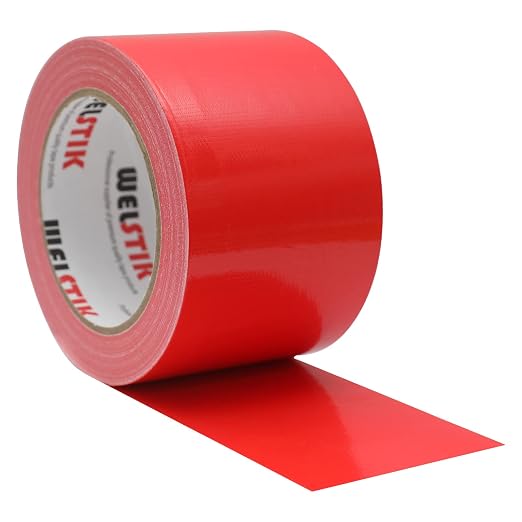 WELSTIK Duct Tape Heavy Duty Waterproof, for Photographers,Repairs, DIY, Crafts, No Residue, Tear by Hand, 3" x 30 yd, Red