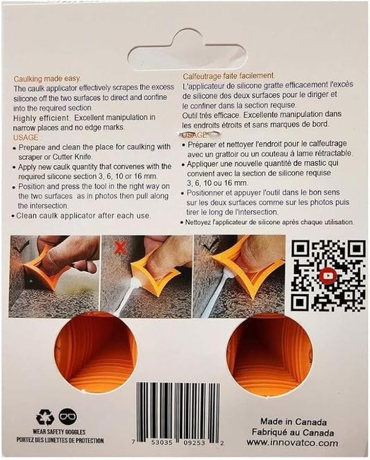 Silicone Caulking Tool,Sealant Finishing Tool,Silicone applicator effective sealing tools for Kitchen,Bathroom,Joint,4 different sections 4.6.10.16mm developed and produced by Innovatco in Canada