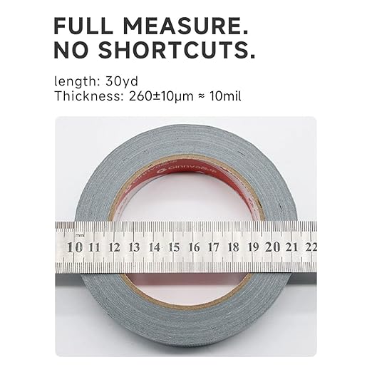 Heavy-Duty Duct Tape 2 in x 30 Yards,10 Mil Thick, Waterproof, Strong Adhesive for Repair, No Residue, All Weather, Rubberized Fabric Tape for Indoor & Outdoor Use (1)