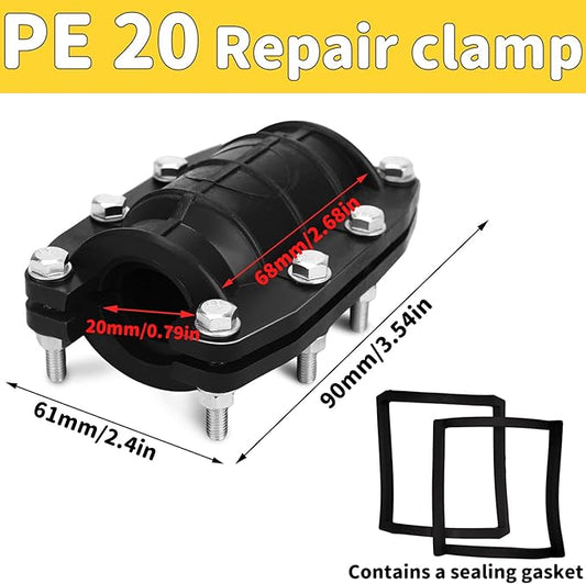 Pipe Repair Clamp,Water Pipe Leak Repair Clamp,Pipe Repair Kit for Plastic and Metal Pipes,Leak Stopper with Anti-Impact (19MM-21MM)