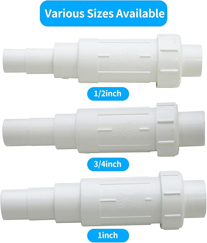 LESSO 1 inch PVC Pipe Repair Kit, 1" PVC Fittings Repair Coupling for Broken or Cracked In-Ground Pipe, SCH40 White (2 Sets)