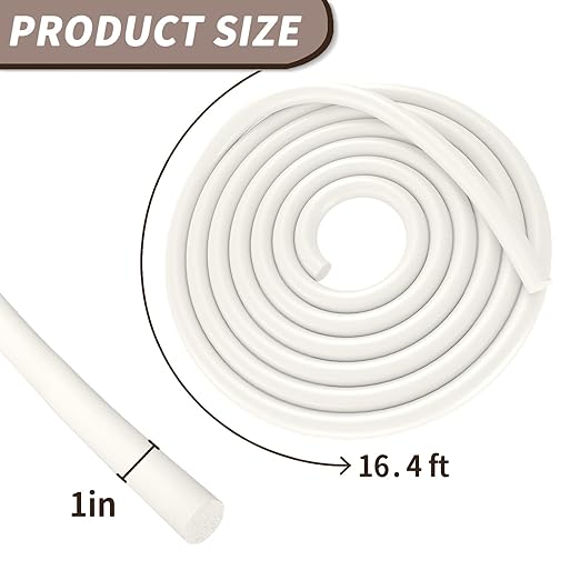DGSL Backer Rod 1 Inch, Caulk Saver EPDM Rubber Backer Rod for Joints Concrete Filling and Gaps, Driveway and Wall Cracks(16.4 Ft Length)