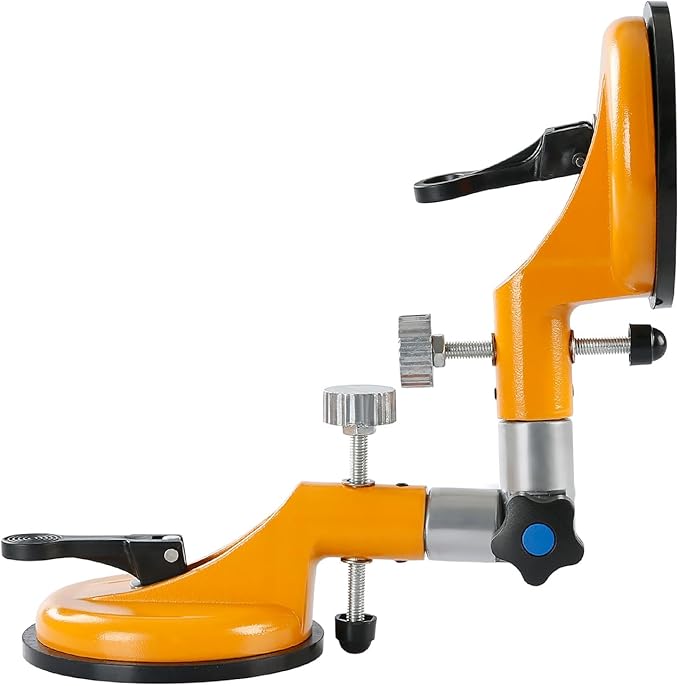LOZLIN 90°-270° Adjustable Suction Cup Alignment Jig, Seamless Splicing & Leveling Tool for Granite Marble Tile Stone Countertops, Professional Installation Kit Yellow