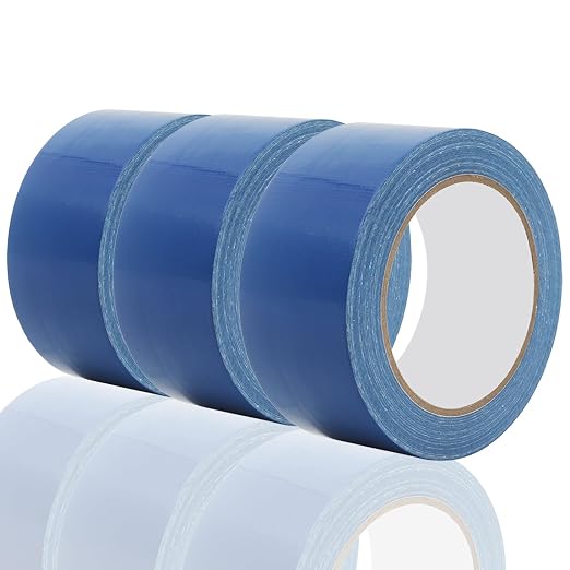 3 Roll Heavy Duty Duct Tape - Professional Grade Outdoor Waterproof Repair Tape, Hand Tearable, 1.88 Inch x 30 Yards, Blue