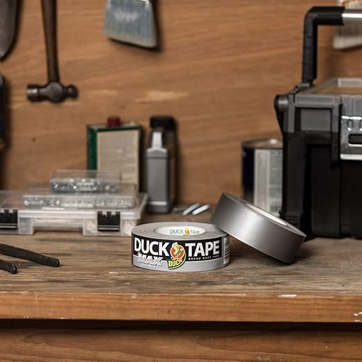 Duck Brand Max Strength Duct Tape - 1 Roll - Heavy Duty Hold - 1.88 Inch x 45 Yards - Silver (240201)