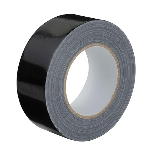 GTSE Black Duct Tape, 2 Inches x 55 Yards (164 ft), Heavy Duty, Waterproof Repair Tape for Indoor or Outdoor Use, 48 Rolls