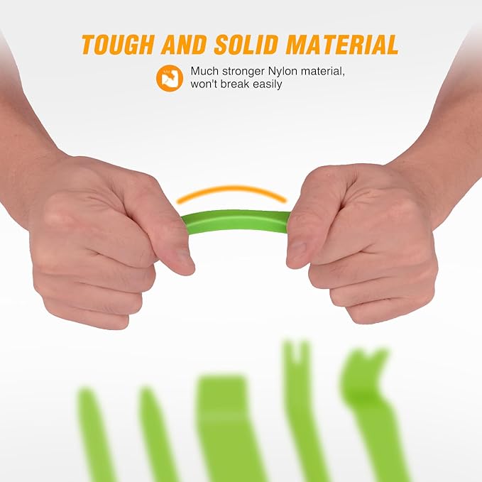 GOOACC 6PCS Auto Trim Removal Tool Kit No-Scratch Tool Kit for Car Audio Dash Panel Window Molding Fastener Remover Tool Kit-Green