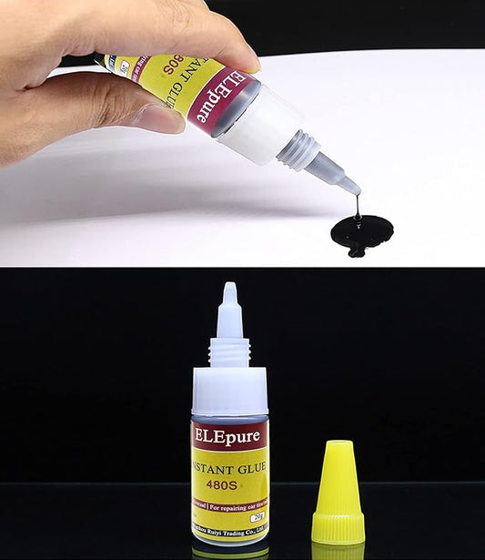 Black Tire Repair Glue Rubber Strong Adhesive Bonding for Sidewall Gash Dent Instant Super Glue for Off-Road Car Motorcycle Truck Tractor, 20g 0.7oz