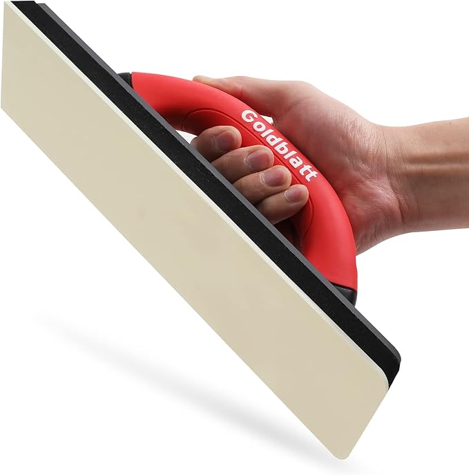 Goldblatt 4" x 12" Grout Float with 3 Pack Sponges for Grout Cleaning - Molded Rubber Grout Float, Floor & Tile Grout Tools with Soft-Grip Handle for Masonry, Drywall, Concrete, Stucco