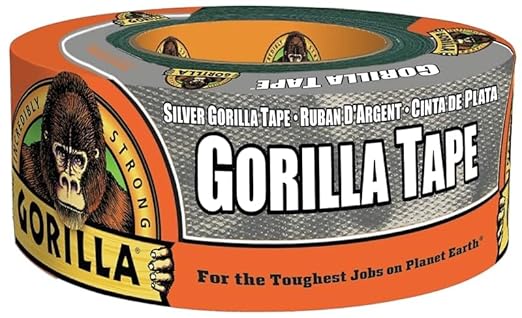Gorilla Tape,1.88 in x 10 yd,Silver - Duct,Utility,Triple Layer Strength,Indoor & Outdoor,Weather Resistant Shell,(Pack of 6)