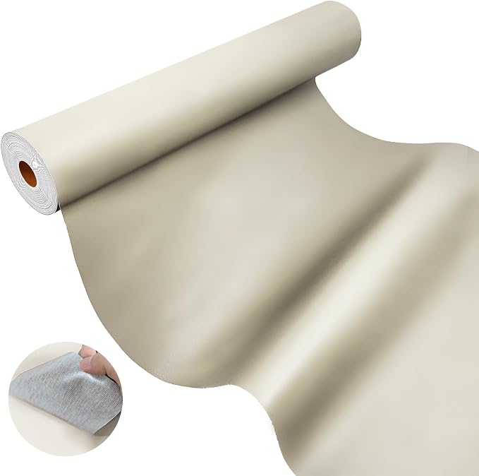 AOOTOOLINK Leather Repair Patch 17X237 Inch Self Adhesive Leather Repair, Large Leather Repair Tape for Couches, Furniture, Car Seats, Cabinets, Sofa, Handbags (Beige, 17X237 Inch)