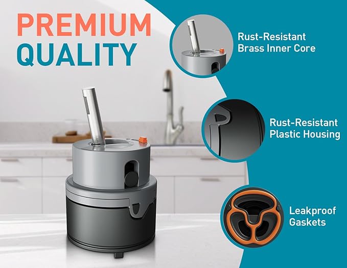 RP50587 Single Handle Compatible with Delta Repair Kit,Lavatory Kitchen Shower Faucet Valve Assembly,Works with DIAMOND Seal Technology Models Featuring a 36 mm Motion Cartridge, RP51503 Bonnet Nut
