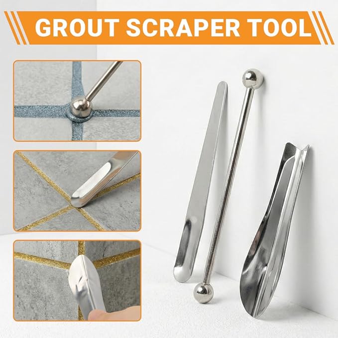 43 PCS Grout Removal Tool Kit, Tile & Sealant Remover Set with Grout Saw, Scrapers, Blades & Caulk Tools for Bathroom, Showers, Ideal for Tile Gap Cleaning and Repair