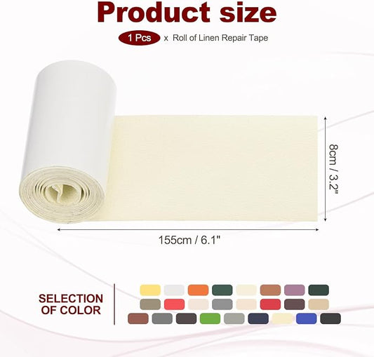 PATIKIL Leather Patches Tape for Furniture, 3.2 x 61 Inch Self Adhesive Vinyl Leather Repair Kit Cover Sheet for Couch, Sofa, Car Seats, Office Chair, Milky White