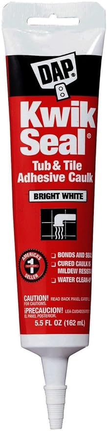Dap 18001 Pack 5.5 oz. Kwik Seal Kitchen and Bath Adhesive Caulk, White