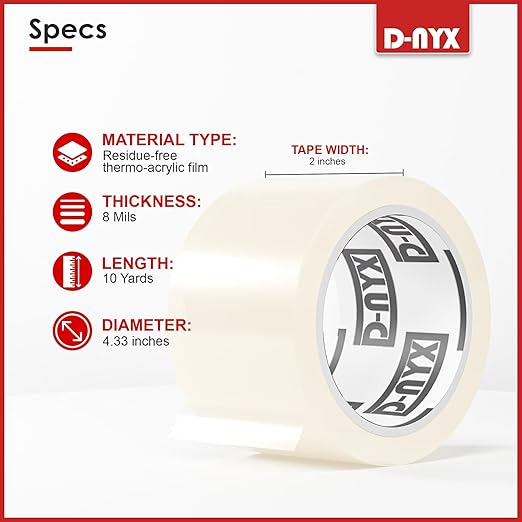 D-NYX Window Sealing Tape 1 Pack Transparent Sealing Heavy-Duty Residue-Free RV Insulation for Doors and Windows, Clear Weather Stripping Draft Isolation Tape (2 Pack 2 inch)