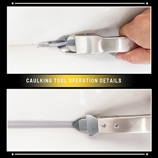 Silicone Caulking Tools Kit Stainless Steel Grout Removal Tool,4 in 1 Tile Caulk Remover Tool,Caulk Tool Sealant Scraper Finishing Tools for Kitchen Bathroom Floor Window Sink Joint Siding