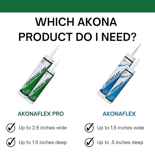 Akonaflex Pro Self-Leveling Expansion Joint Repair - Concrete Crack Filler, Self-Leveling Technology, Great for Driveways & Sidewalks, Caulk, Backer Rod Compatible, Seals Joints (29 Fluid Ounces)